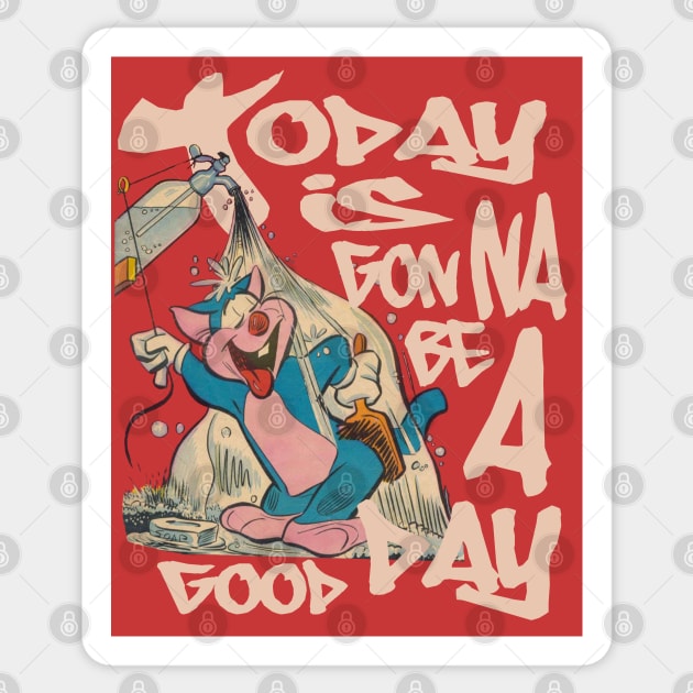 Today is gonna be a good day funny cartoon cat vinatge Sticker by SpaceWiz95